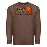 Chestnut peace love basketball Premium Sweatshirt - Artiststas