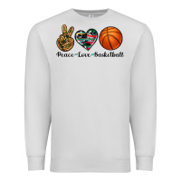 Dove Grey peace love basketball Premium Sweatshirt - Artiststas