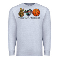 Heather Grey peace love basketball Premium Sweatshirt - Artiststas