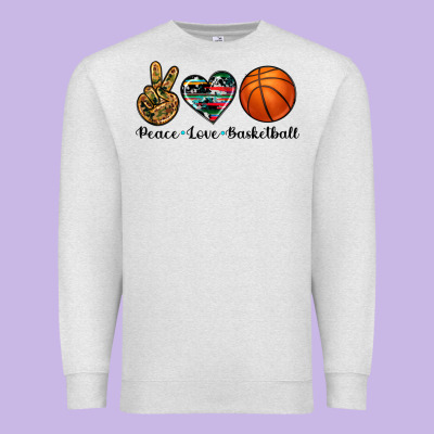 Peace Love Basketball Premium Sweatshirt Designed By Artiststas