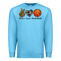 Ocean Blue peace love basketball Premium Sweatshirt - Artiststas