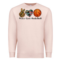 Pale Pink peace love basketball Premium Sweatshirt - Artiststas
