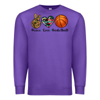 Purple peace love basketball Premium Sweatshirt - Artiststas