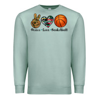 Seafoam peace love basketball Premium Sweatshirt - Artiststas