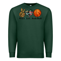 Sports Green peace love basketball Premium Sweatshirt - Artiststas
