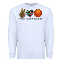 White peace love basketball Premium Sweatshirt - Artiststas