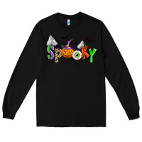 Black halloween spooky Long Sleeve Tee - Zillion Design Studio