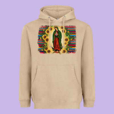 Serape Our Lady Of Guadalupe2 Heavyweight Hoodie Designed By Jahusdesignshop