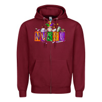 Burgundy nurse mardi gras Zipper Hoodie - RacoonDesign