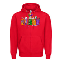 Red nurse mardi gras Zipper Hoodie - RacoonDesign