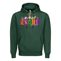 Sports Green nurse mardi gras Zipper Hoodie - RacoonDesign