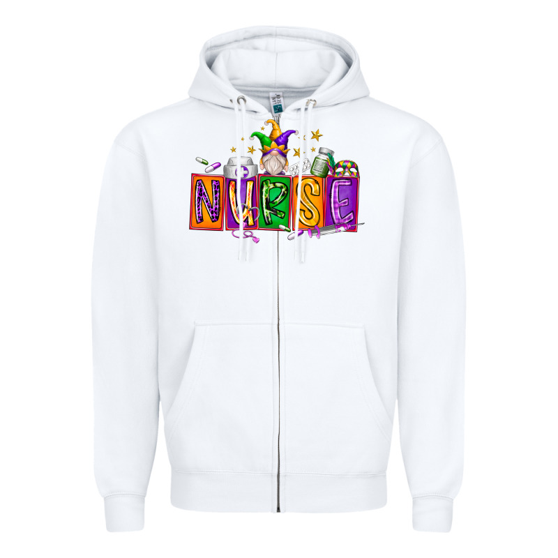 Nurse Mardi Gras Zipper Hoodie by RacoonDesign | Teevron