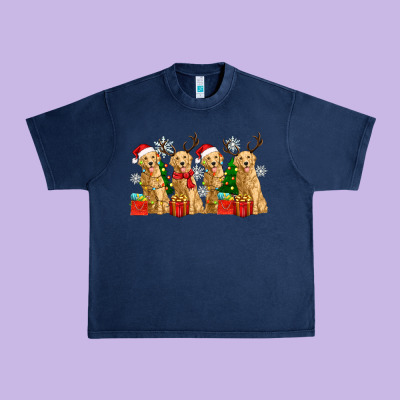 Urban Heavy Tee golden dogs with christmas