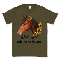 Army Green just a girl who loves horses Classic Tee - RanaPortraitStore