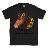 Black just a girl who loves horses Classic Tee - RanaPortraitStore