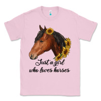 Bubblegum Pink just a girl who loves horses Classic Tee - RanaPortraitStore
