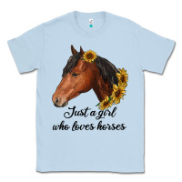 Dusty Blue just a girl who loves horses Classic Tee - RanaPortraitStore
