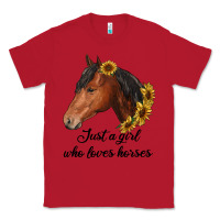 Red just a girl who loves horses Classic Tee - RanaPortraitStore