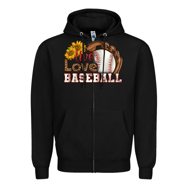 Live Love Baseball Zipper Hoodie by HRA Design Shop | Teevron