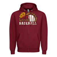 Burgundy live love baseball Zipper Hoodie - HRA Design Shop