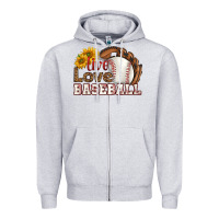 Heather Grey live love baseball Zipper Hoodie - HRA Design Shop