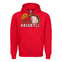 Red live love baseball Zipper Hoodie - HRA Design Shop