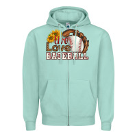 Seafoam live love baseball Zipper Hoodie - HRA Design Shop