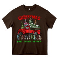 Chocolate Brown christmas farm fresh Heavy Core Tee - CowhideDigitalArt