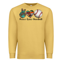Antique Gold peace love baseball Premium Sweatshirt - Artiststas