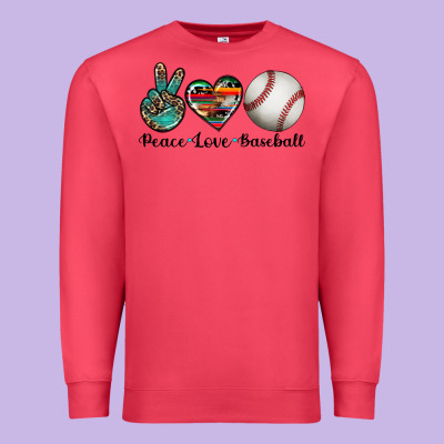 Peace Love Baseball Premium Sweatshirt Designed By Artiststas