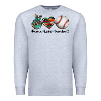 Heather Grey peace love baseball Premium Sweatshirt - Artiststas