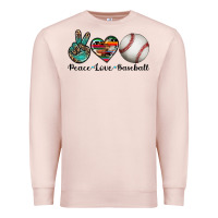 Pale Pink peace love baseball Premium Sweatshirt - Artiststas