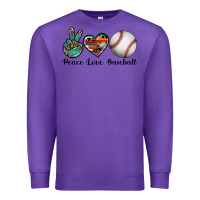 Purple peace love baseball Premium Sweatshirt - Artiststas