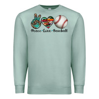 Seafoam peace love baseball Premium Sweatshirt - Artiststas