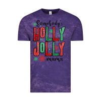 Cloud Purple somebodys holly jolly mama Vintage Tee - MaliasSmallBusiness
