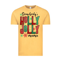 Vintage Mustard somebodys holly jolly mama Vintage Tee - MaliasSmallBusiness