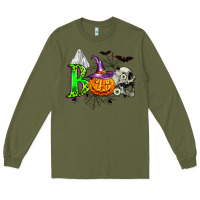 Army Green boo halloween Long Sleeve Tee - Zillion Design Studio