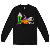 Black boo halloween Long Sleeve Tee - Zillion Design Studio