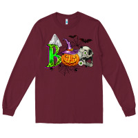 Burgundy boo halloween Long Sleeve Tee - Zillion Design Studio