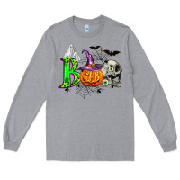 Heather Grey boo halloween Long Sleeve Tee - Zillion Design Studio