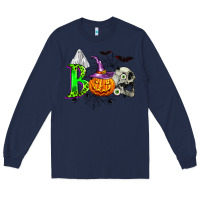 Navy boo halloween Long Sleeve Tee - Zillion Design Studio