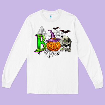 Boo Halloween Long Sleeve Tee Designed By Zillion Design Studio
