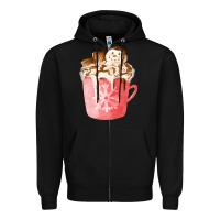 Black hotcocoa with snowman  fa element Zipper Hoodie - FaDigitalArtStudio