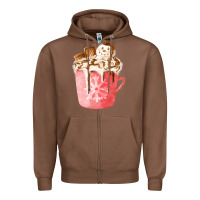 Chestnut hotcocoa with snowman  fa element Zipper Hoodie - FaDigitalArtStudio
