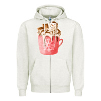 Oatmeal Heather hotcocoa with snowman  fa element Zipper Hoodie - FaDigitalArtStudio