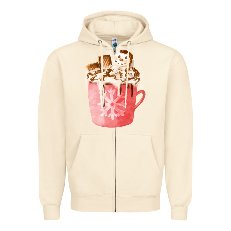 Hotcocoa With Snowman  Fa Element Zipper Hoodie by FaDigitalArtStudio | Teevron
