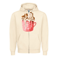 Sandshell hotcocoa with snowman  fa element Zipper Hoodie - FaDigitalArtStudio