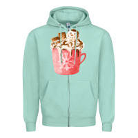 Seafoam hotcocoa with snowman  fa element Zipper Hoodie - FaDigitalArtStudio