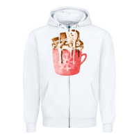 White hotcocoa with snowman  fa element Zipper Hoodie - FaDigitalArtStudio
