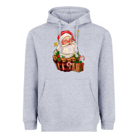 Heather Grey santa claus cupcake Heavyweight Hoodie - AdoDesignShop